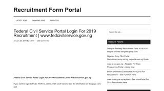 Federal Civil Service Portal Login For 2019 Recruitment | www ...