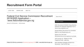 Federal Civil Service Commission Recruitment 2019/2020 ...