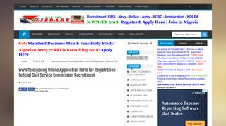 www:fcsc:gov:ng Online Application Form for Registration - Federal ...