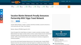 Vacation Market Network Proudly Announces Partnership With Tripps ...