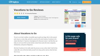 Vacations to Go Reviews Reviews - Is it a Scam or Legit? - HighYa
