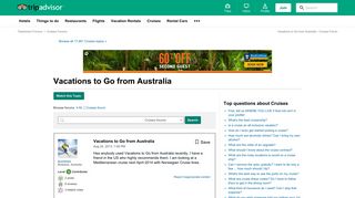 Vacations to Go from Australia - Cruises Forum - TripAdvisor