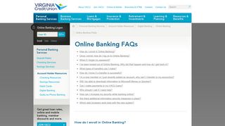 Online Banking FAQs | VACU