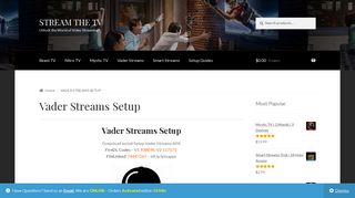 Vader Streams Setup - IPTV Services