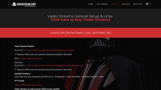 Setup | Official Vader Streams