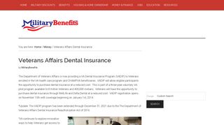 Veterans Affairs Dental Insurance - Military Benefits