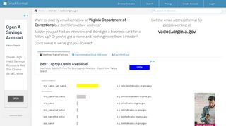 Email Address Format for vadoc.virginia.gov (Virginia Department of ...