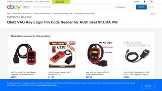 Obd2 VAG Key Login Pin Code Reader for AUDI Seat SKODA VW ...