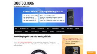 New VAG Key Login Pin code & key learning vehicle list | EOBDTOOL ...