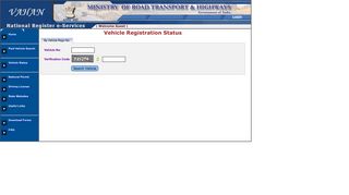 Vehicle Status - | VAHAN | National Register e-Services |