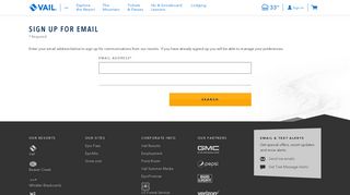 Email Search | Vail Ski Resort