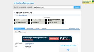 usr1.vainavi.net at WI. User Login - Website Informer