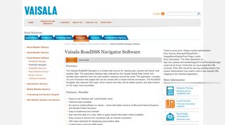 RoadDSS Navigator - Hosted web service - Vaisala