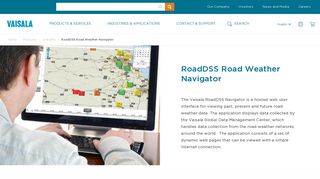 RoadDSS Road Weather Navigator | Vaisala