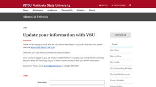 Login or Register - Valdosta State University