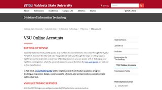 VSU Online Accounts - Valdosta State University
