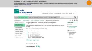 Sign up to view your council tax bill online - Vale of White Horse ...