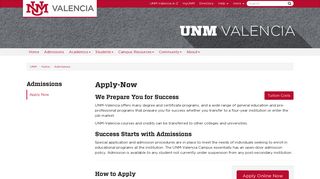Apply-Now :: Valencia Campus | The University of New Mexico