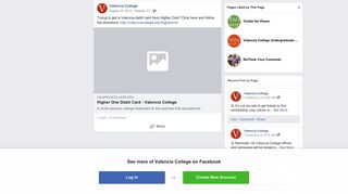 Trying to get a Valencia debit card from... - Valencia College | Facebook