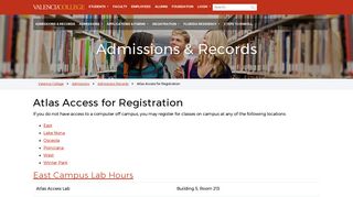 Atlas Access - Admissions & Records - Valencia College