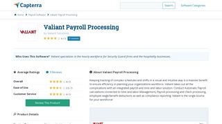 Valiant Payroll Processing Reviews and Pricing - 2019 - Capterra
