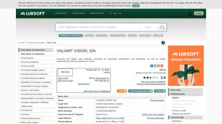VALIANT VISION, SIA, 40003958791 - company data