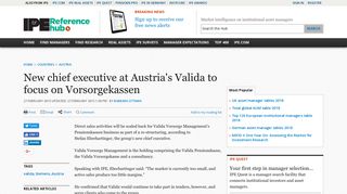 New chief executive at Austria's Valida to focus on Vorsorgekassen ...