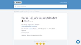 How do I sign up to be a panelist (tester)? | Validately Help Center