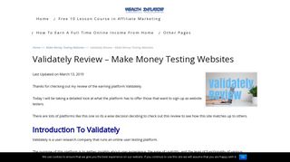 Validately Review – Make Money Testing Websites | Wealth Inflator