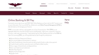 Cashmere Valley Bank - Online Banking and Bill Pay