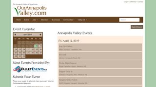 Annapolis Valley Events - Annapolis Valley, Nova Scotia