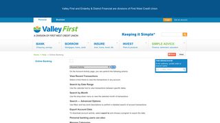 Valley First - Online Banking