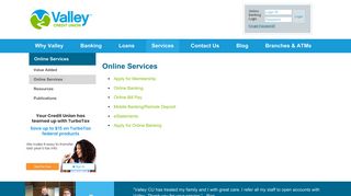 Online Services - Valley Credit Union