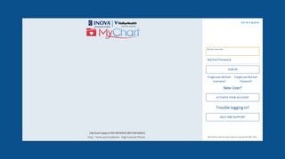 Terms and Conditions - MyChart - Login Page - Inova
