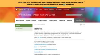 Valley Medical Center | Benefits