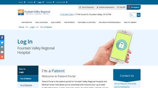 Patient Portal Login | Fountain Valley Regional Hospital