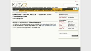 V2O VALLEY VIRTUAL OFFICE - Trademark, owner Valmont Industries