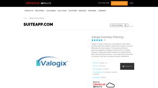 Valogix Inventory Planning - SuiteApp.com