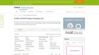 STOXX Digital | EURO STOXX® Select Dividend 30 - STOXX.com
