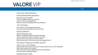 Frequently Asked Questions - ValoreVIP