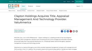 Clayton Holdings Acquires Title, Appraisal Management And ...