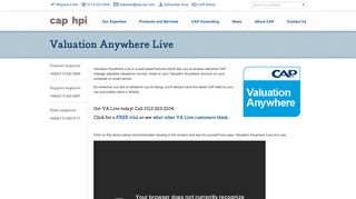 Valuation Anywhere Live | cap hpi