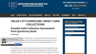 Value City Furniture Credit Card Collections | Synchrony Bank Debt ...