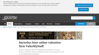 Barnebys buys online valuation firm ValueMyStuff