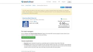 Americas Best Value Inn - Hotel WiFi Test