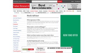 Stock Advisor Archive - Value Research Online