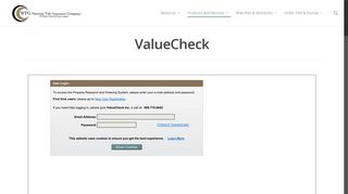 ValueCheck - WFG National Title Insurance Company Oregon