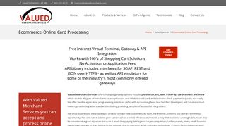 Ecommerce-Online Card Processing | Valued Merchant Services