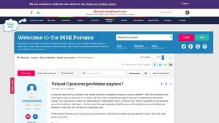 Valued Opinions problems anyone? - MoneySavingExpert.com Forums