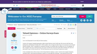 Valued Opinions – Online Surveys Scam - MoneySavingExpert.com Forums